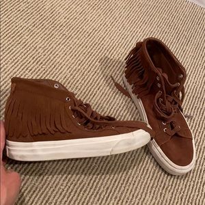 Vans suede fringe high top shoes 7.5